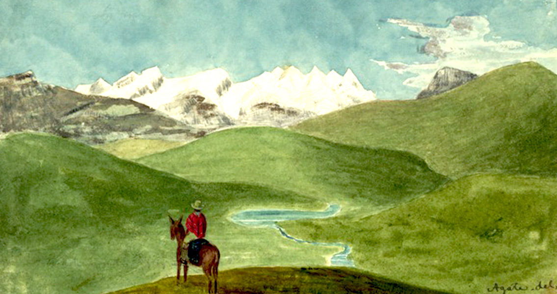 A painting of Peruvian Andes