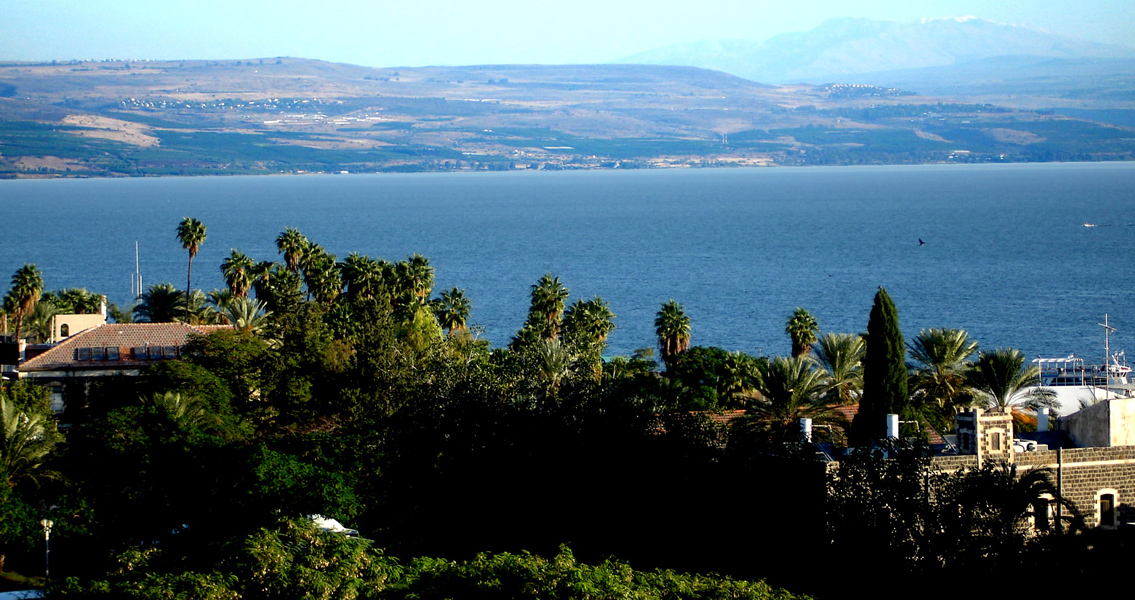 View from Tiberias over the Sea of Galilee