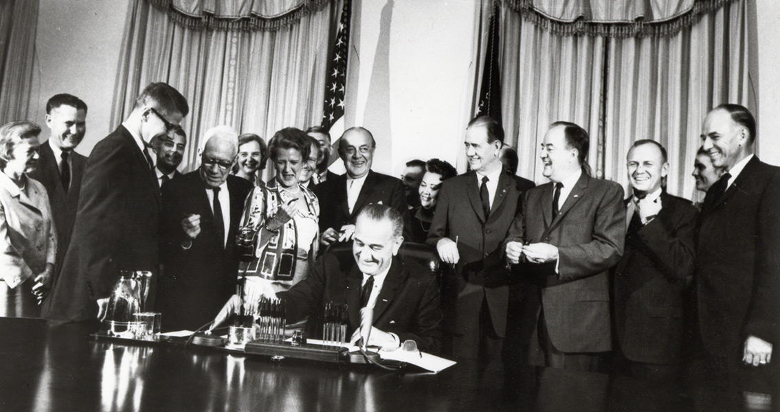 President Johnson Signing the Food Stamp Act 1964