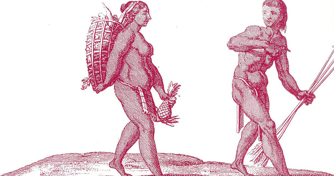 Drawing of two Kali'na hunter-gatherers from Guiana1