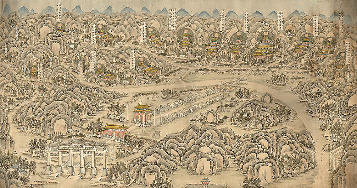 Map of the Ming dynasty tombs in Nanjing