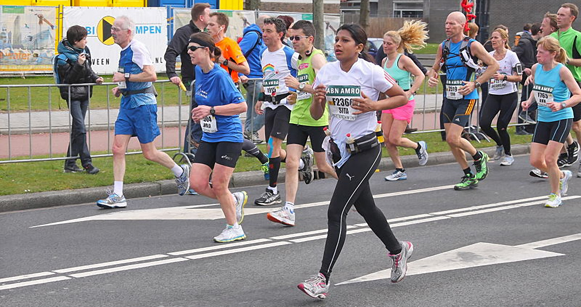 Marathoners in Amsterdam