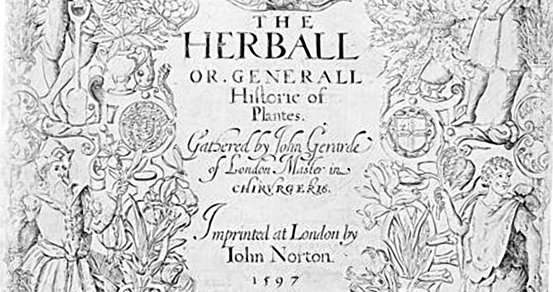 The title page of Gerard's Herball, 1598 edition