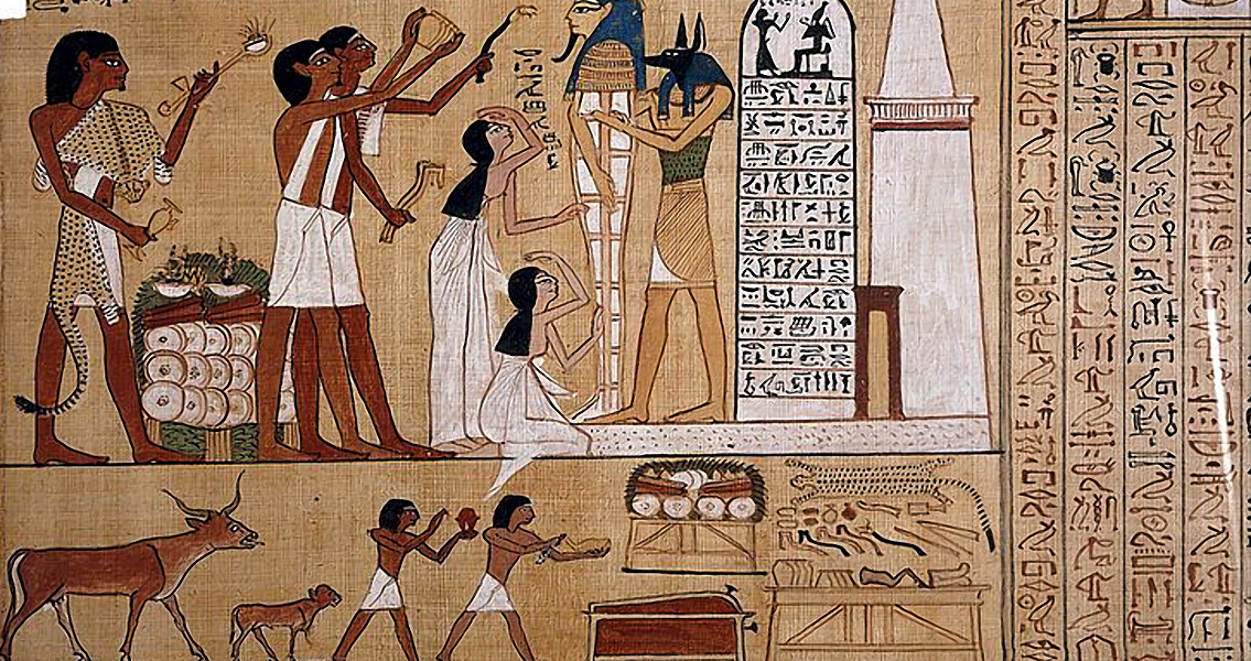 A depiction of the opening of the mouth ceremony