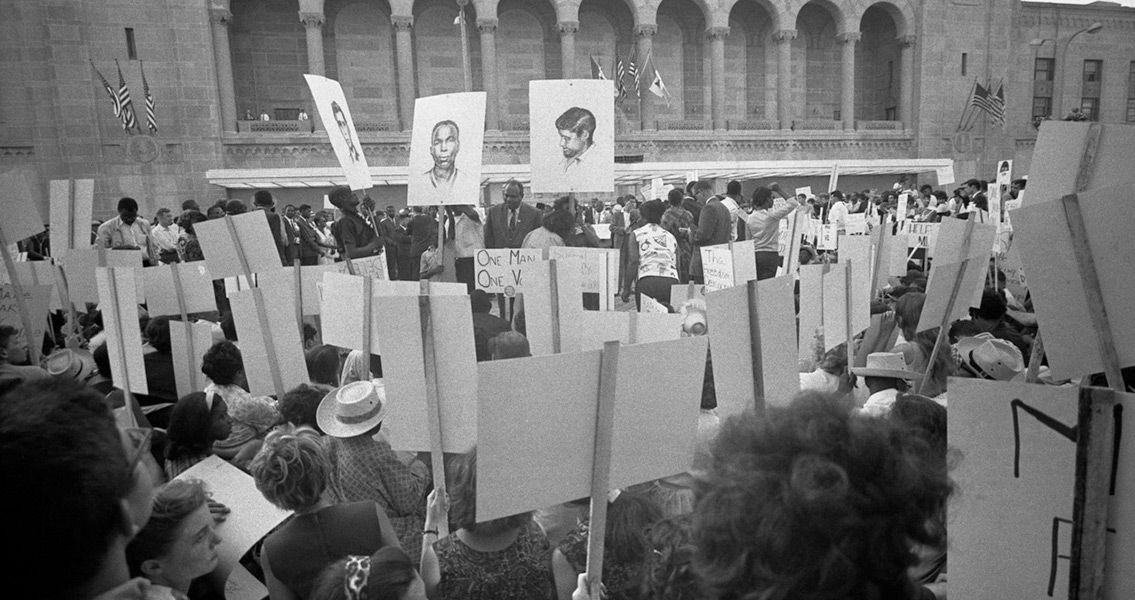 Mississippi freedom party demonstration for Goodman, Schwerner and Chaney (2)