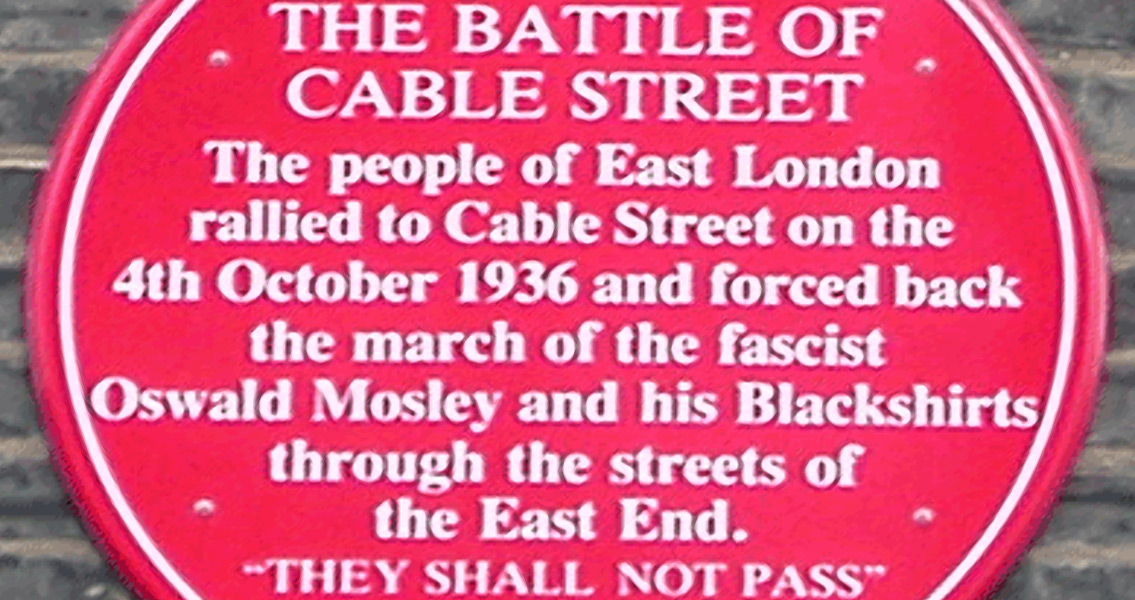battle of cable street red plaque