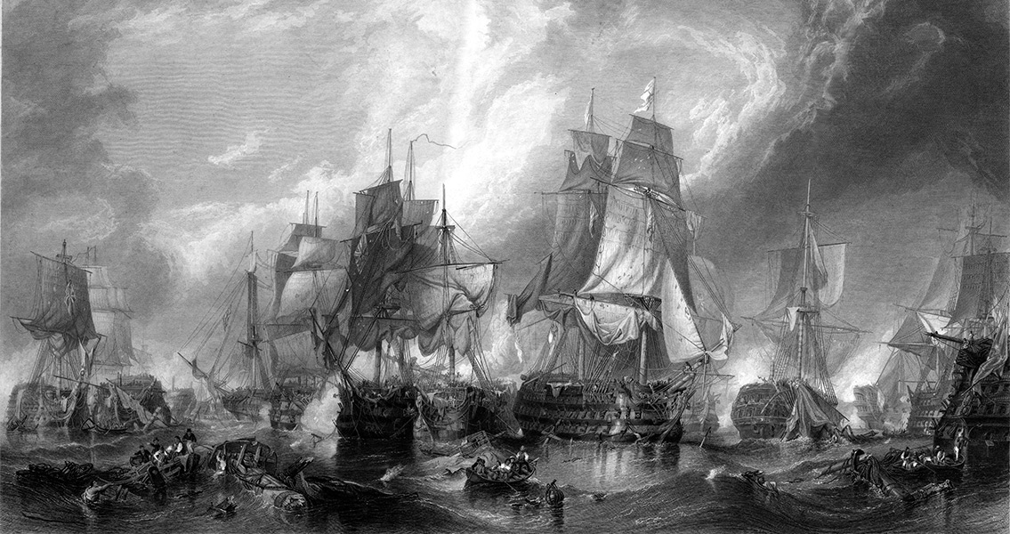 Battle of Trafalgar Engraving by William Miller