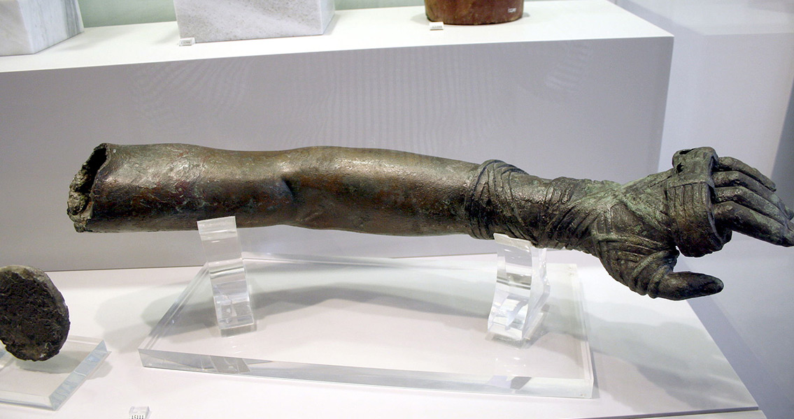 Bronze Fragment from a statue discovered in the Antikythera wreck