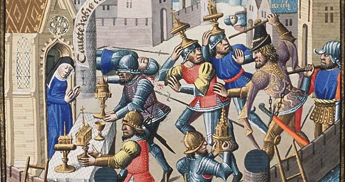 Painting depicting the Visigoth sack of Rome