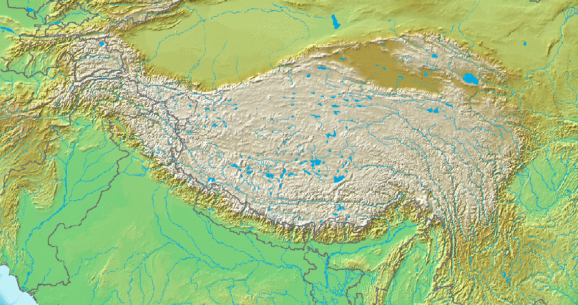 Topographic Map of the Tibetan Plateau