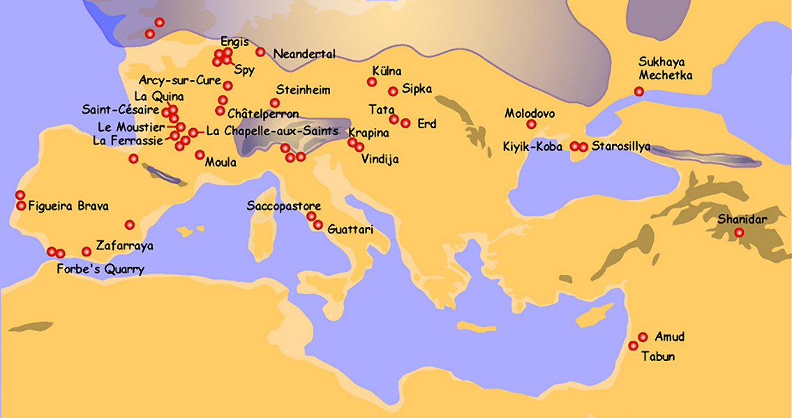 Neanderthal distribution map