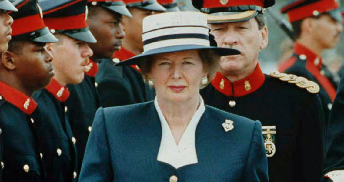 Thatcher Reviews troops