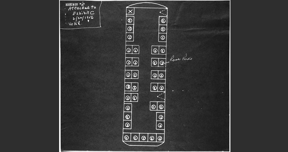 diagram of where Rosa Parks sat on the Cleveland Avenue Bus (3)