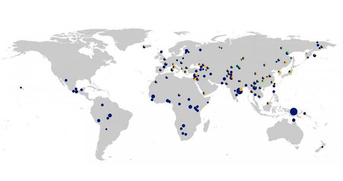 Geographic distribution of the Neandertal like TLR - DNA