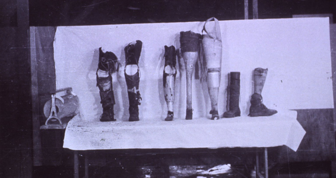 Seven Prosthetic legs