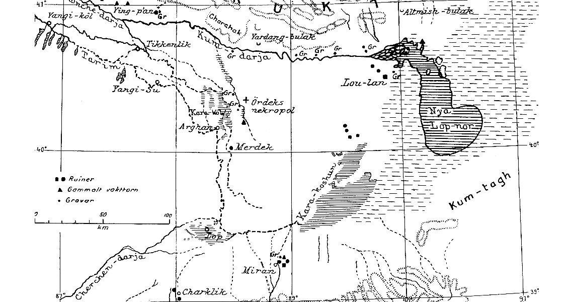 Map of the Lop Nor region